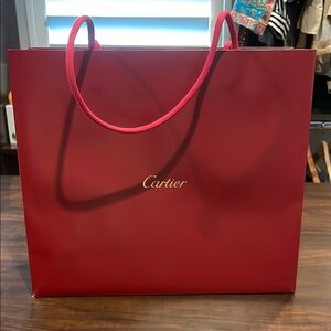 Cartier Red Elegant Shopping Bag with Gold Logo